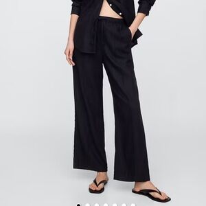 GAP Black Wide Leg Pants linen